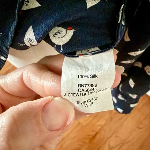 J. Crew French Hen Silk Blouse - Picture 10 of 11